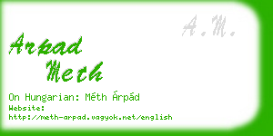 arpad meth business card